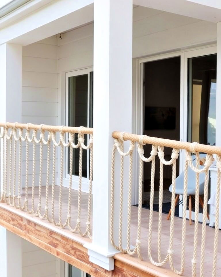 coastal vibe rope railing - 25 Balcony Railing Design Ideas