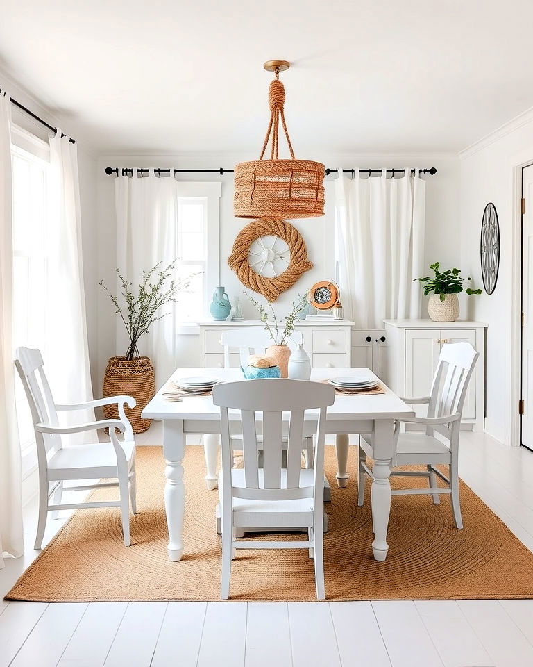 coastal white dining room - 30 White Dining Room Ideas