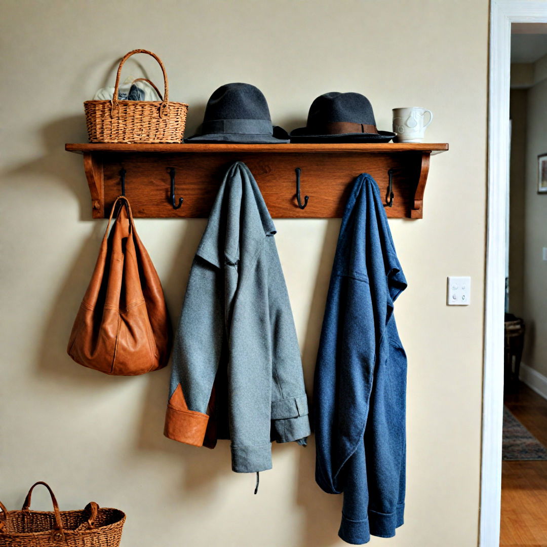coat rack with shelf for entryway - 40 Small Entryway Ideas