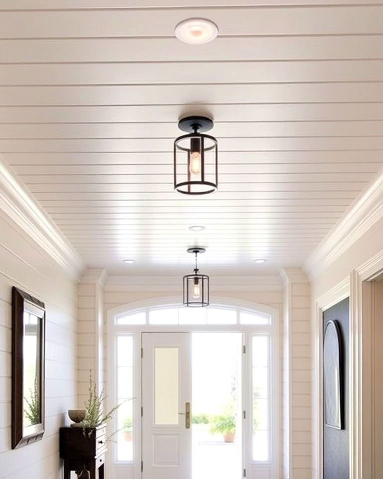 cohesive shiplap ceiling extension - 25 Shiplap Wall Entryway Ideas