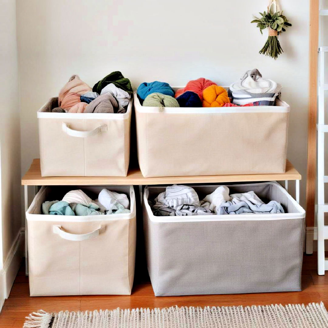 collapsible storage bins for storage - 30 Small Apartment Storage Ideas