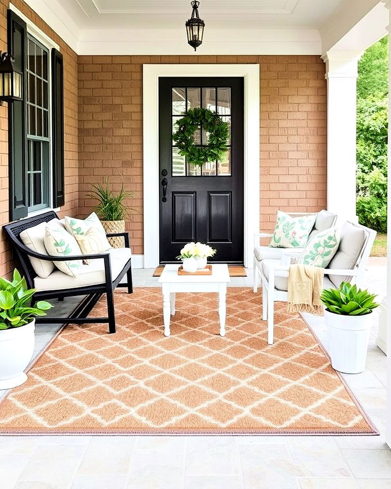 colonial style outdoor rug for front porch - 30 Colonial Front Porch Ideas