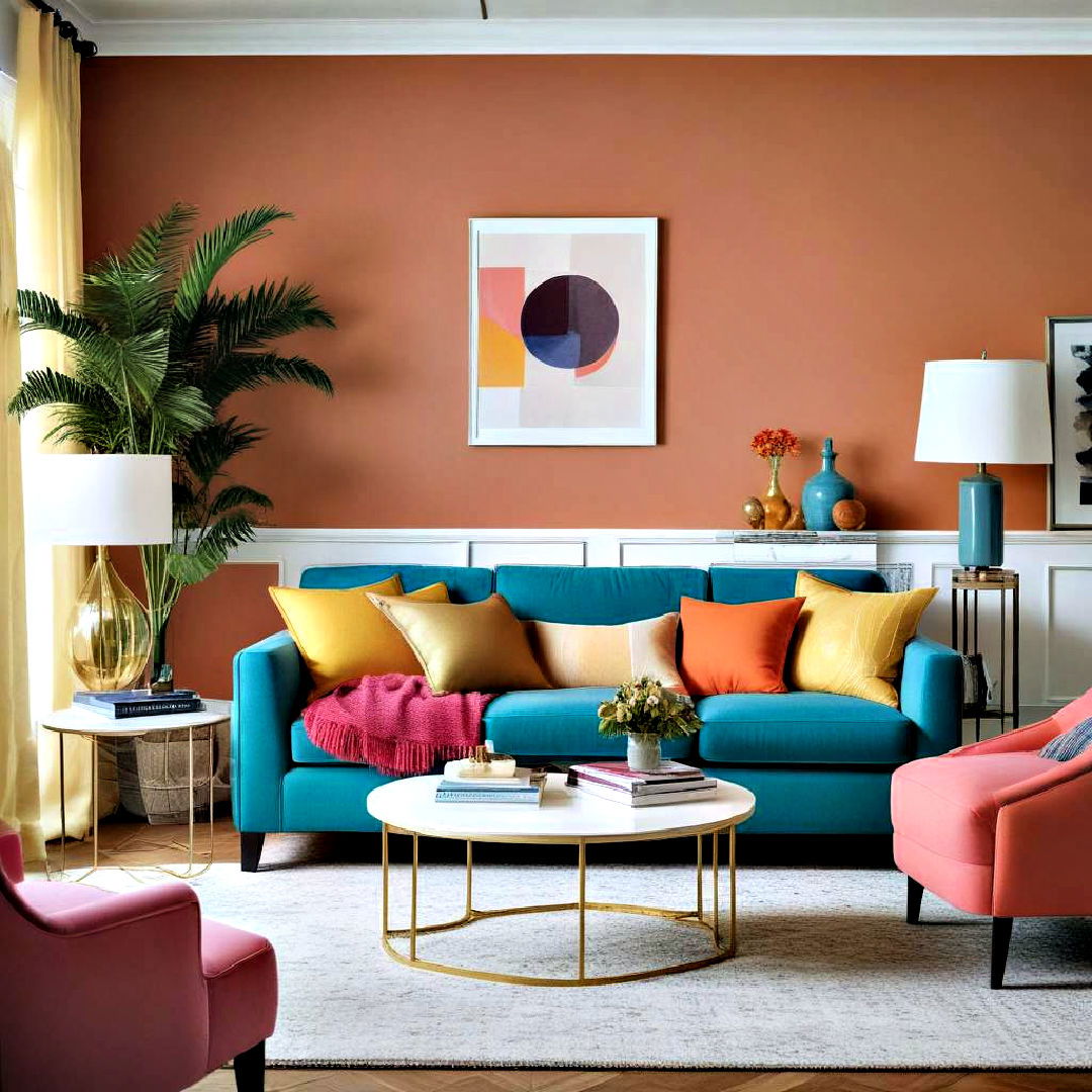 color blocking idea - 40 Living Room Ideas
