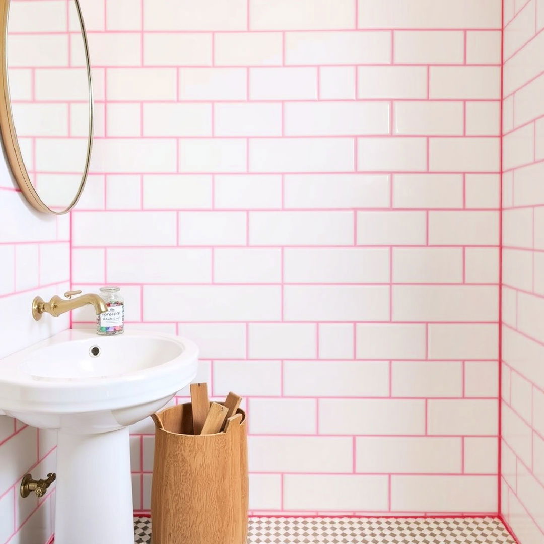 colorful grout to add unique touch - 25 Colorful Bathroom Ideas