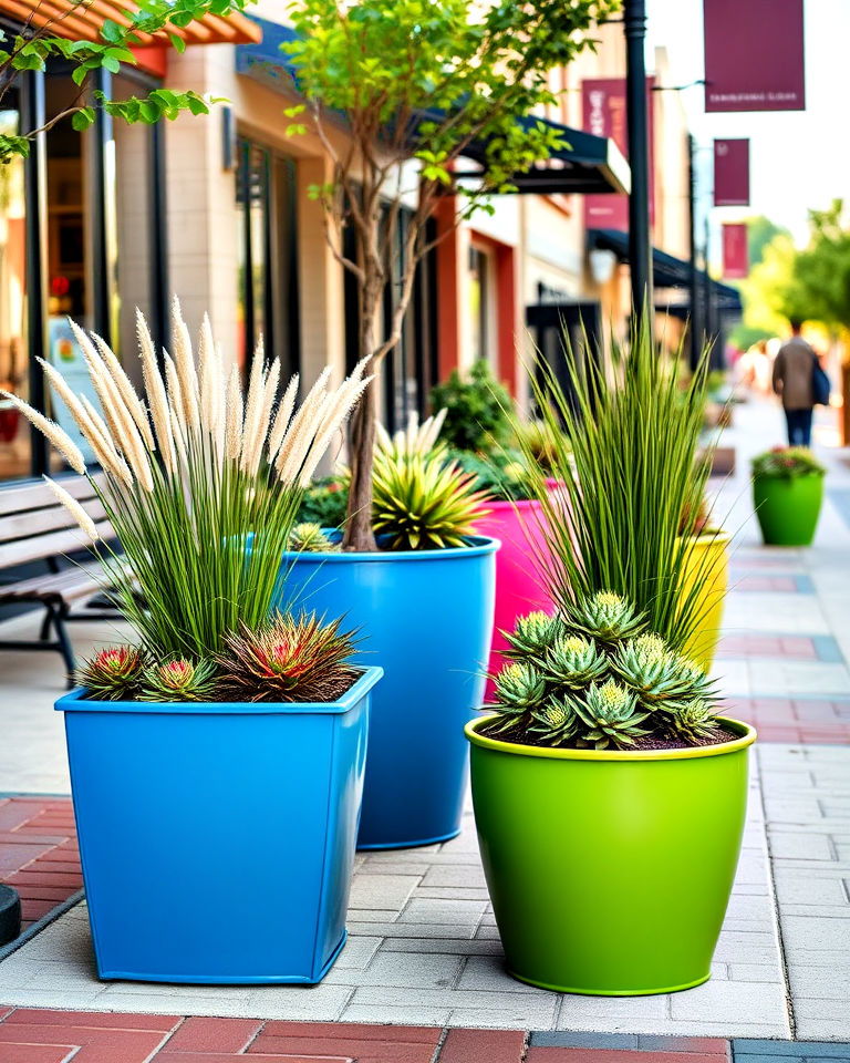 colorful metal street planters - 20 Street Planters