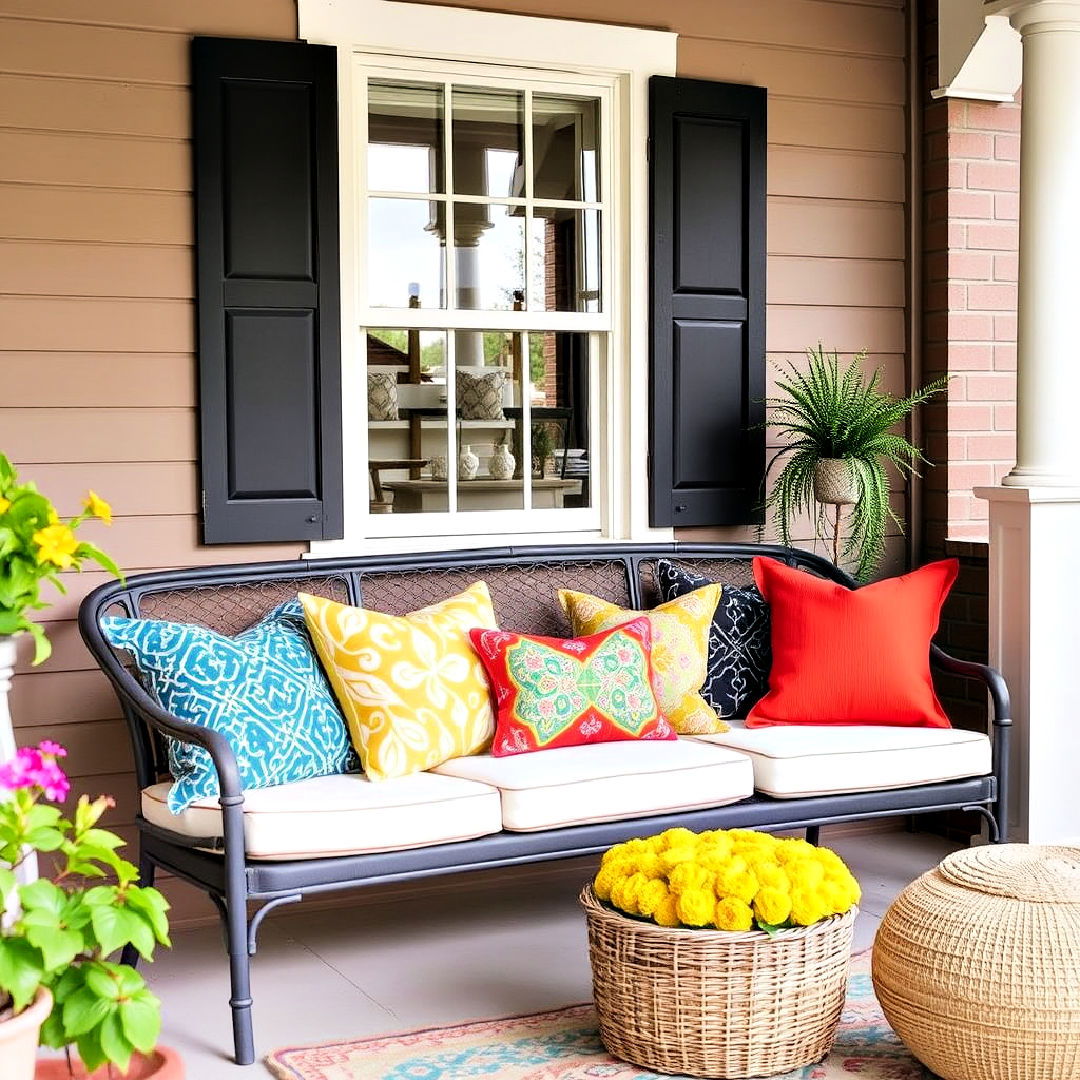 colorful throw pillows ideas - 35 Three Season Porch Ideas