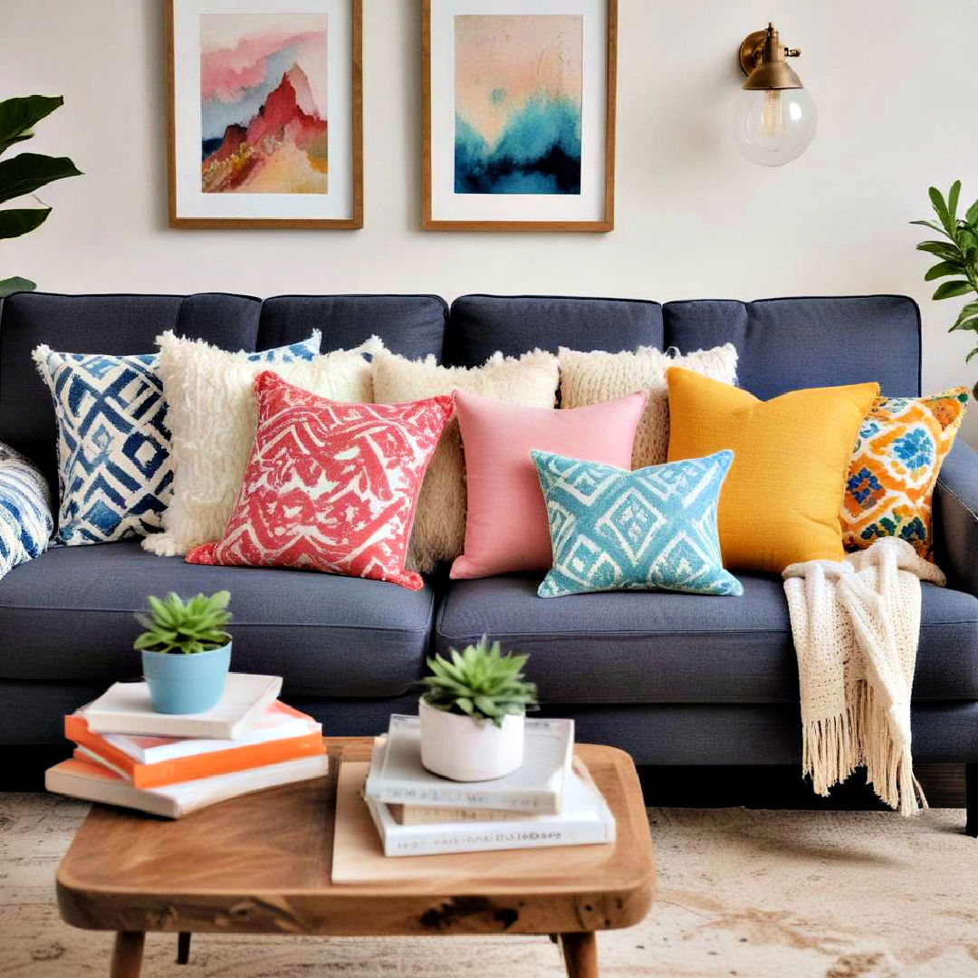 colorful throw pillows to match room decor - 40 living room decor ideas