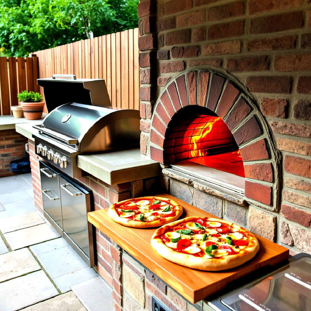 combine bbq and outdoor pizza oven - 40 Bbq Area Ideas