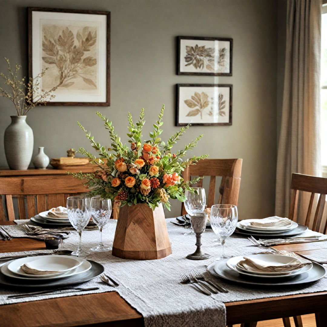 combine different materials - 40 Dining Room Decor Ideas
