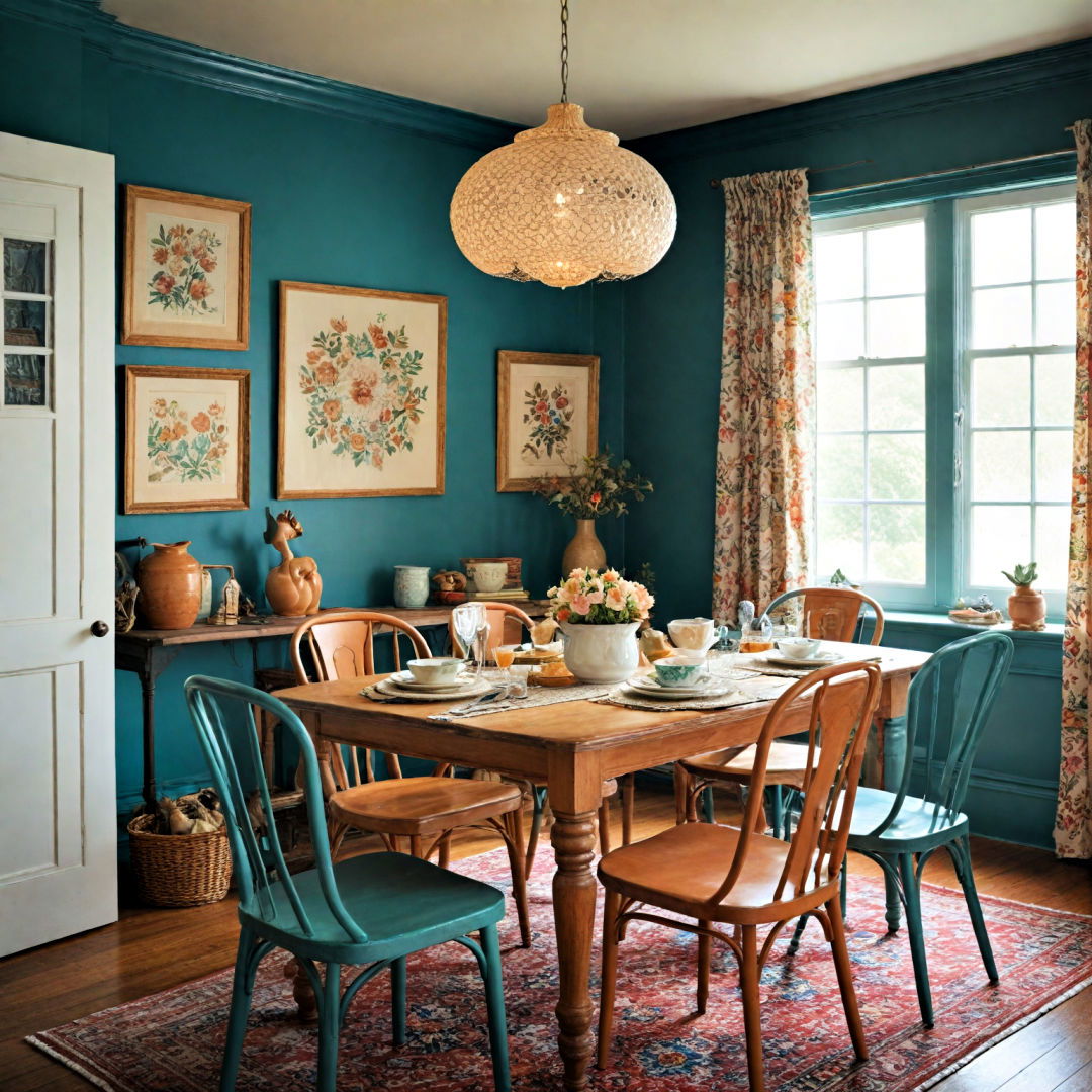 combine different styles for an eclectic look - 40 Dining Room Decor Ideas