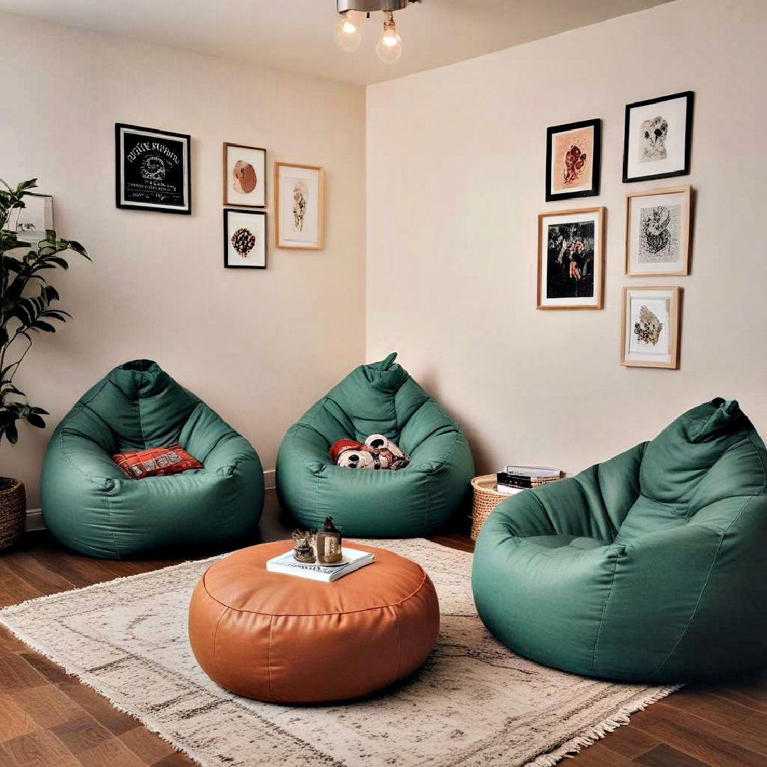 comfortable bean bag chairs - 25 Small Game Room Ideas