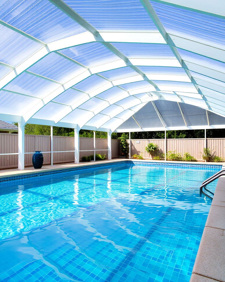 comfortable covered pools for sun protection - 40 Swimming Pool Ideas