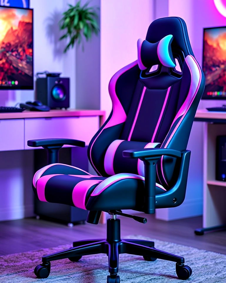 comfortable cozy gaming chair - 20 Gamer Girl Room Ideas