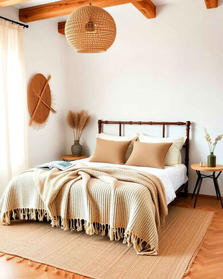 comfortable handwoven blankets - 20 Mediterranean Bedroom Ideas