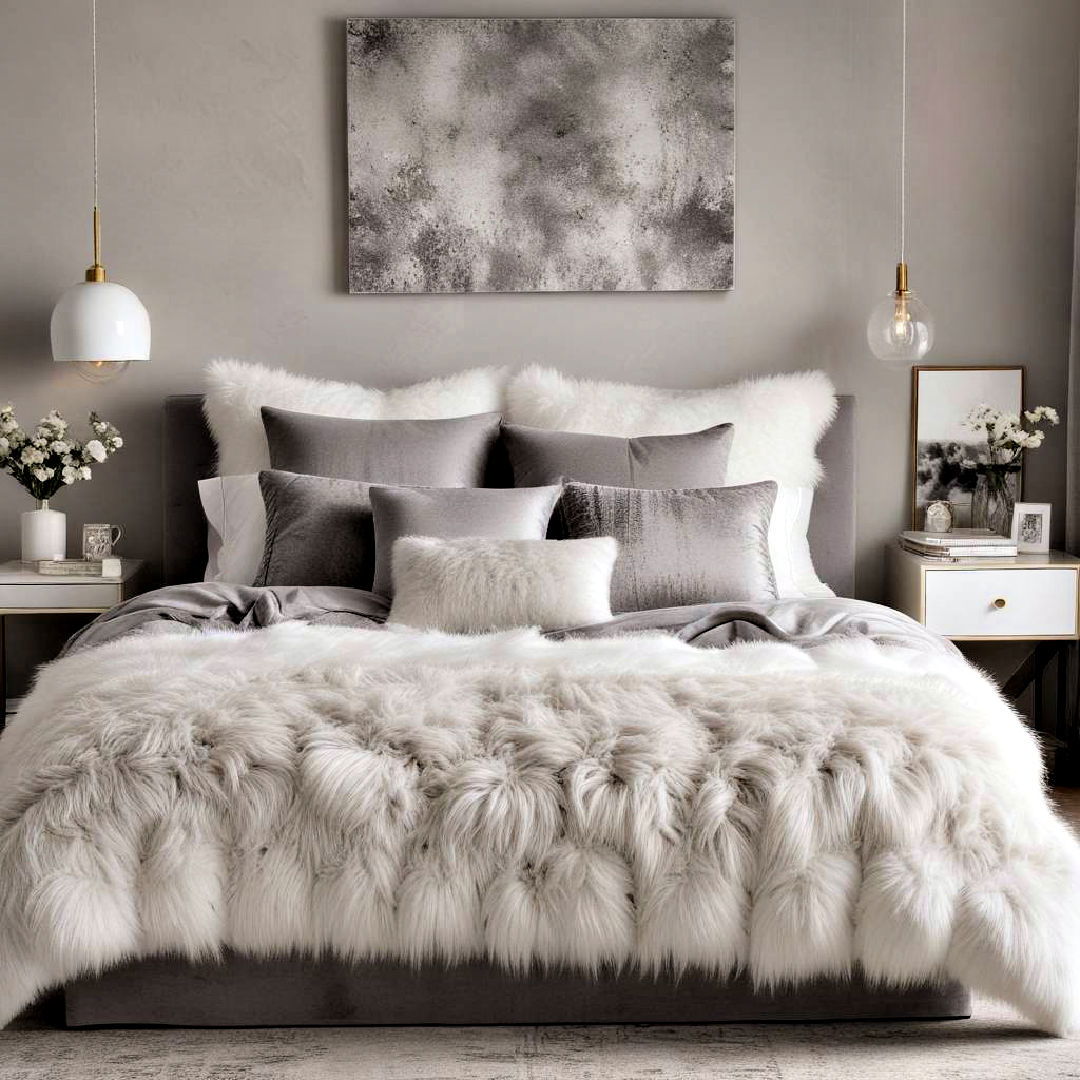 comfortable multi texture marvel - 40 Grey and White Bedroom Ideas