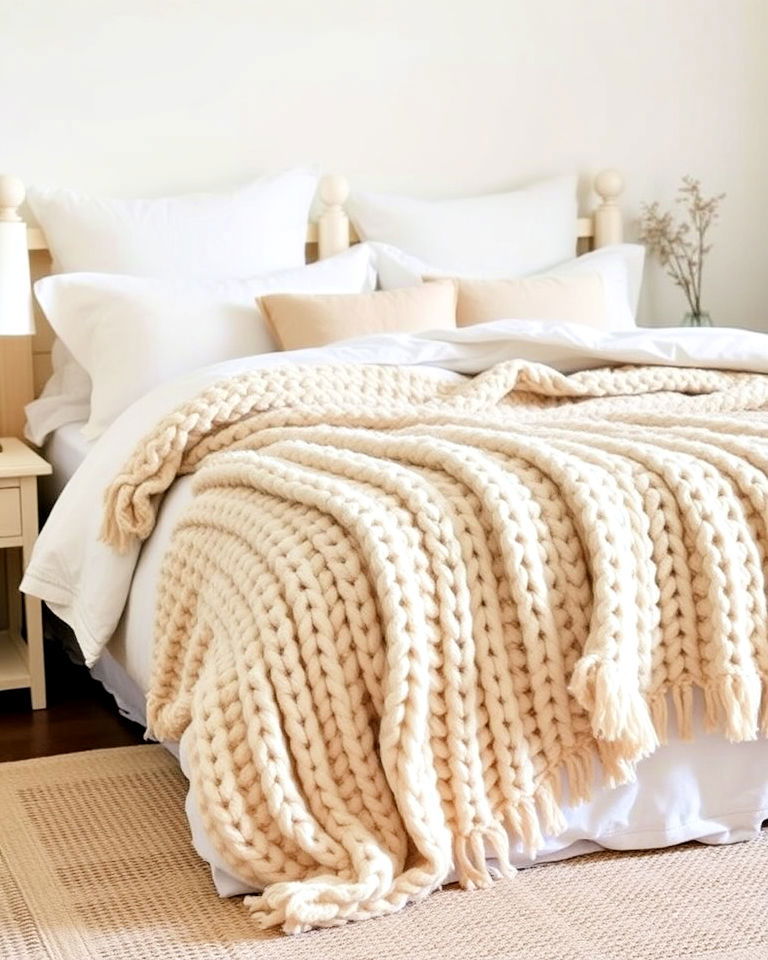 comfortable neutral layered textiles - 20 Magnolia Bedroom Ideas