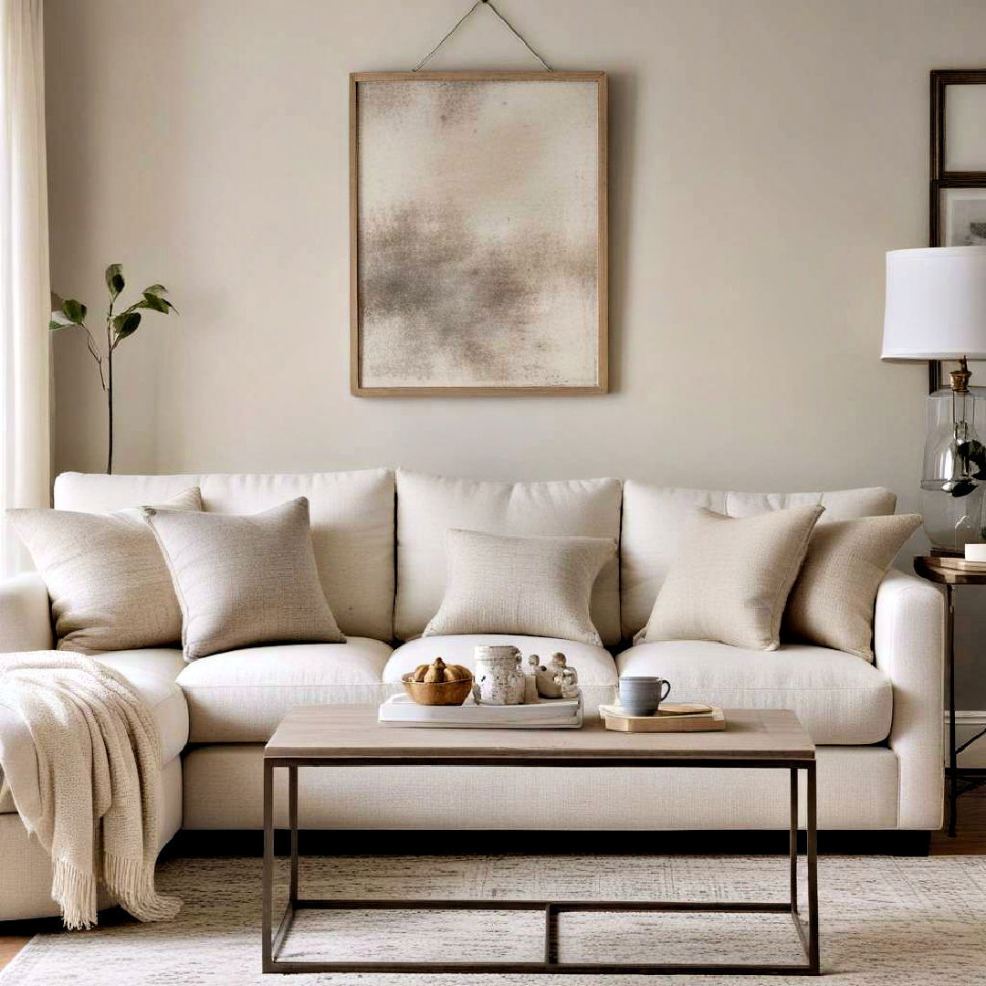 comfortable neutral throw pillows - 40 Neutral Living Room Ideas