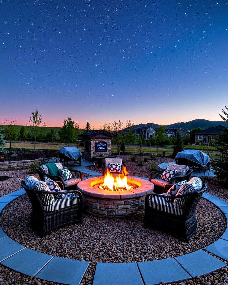 comfortable outdoor fire pit space - 30 Colorado Landscaping Ideas