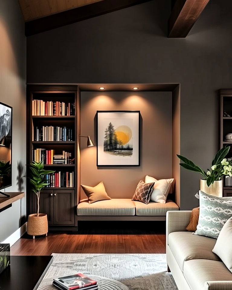 comfortable reading nook divider - 30 Half Wall Ideas