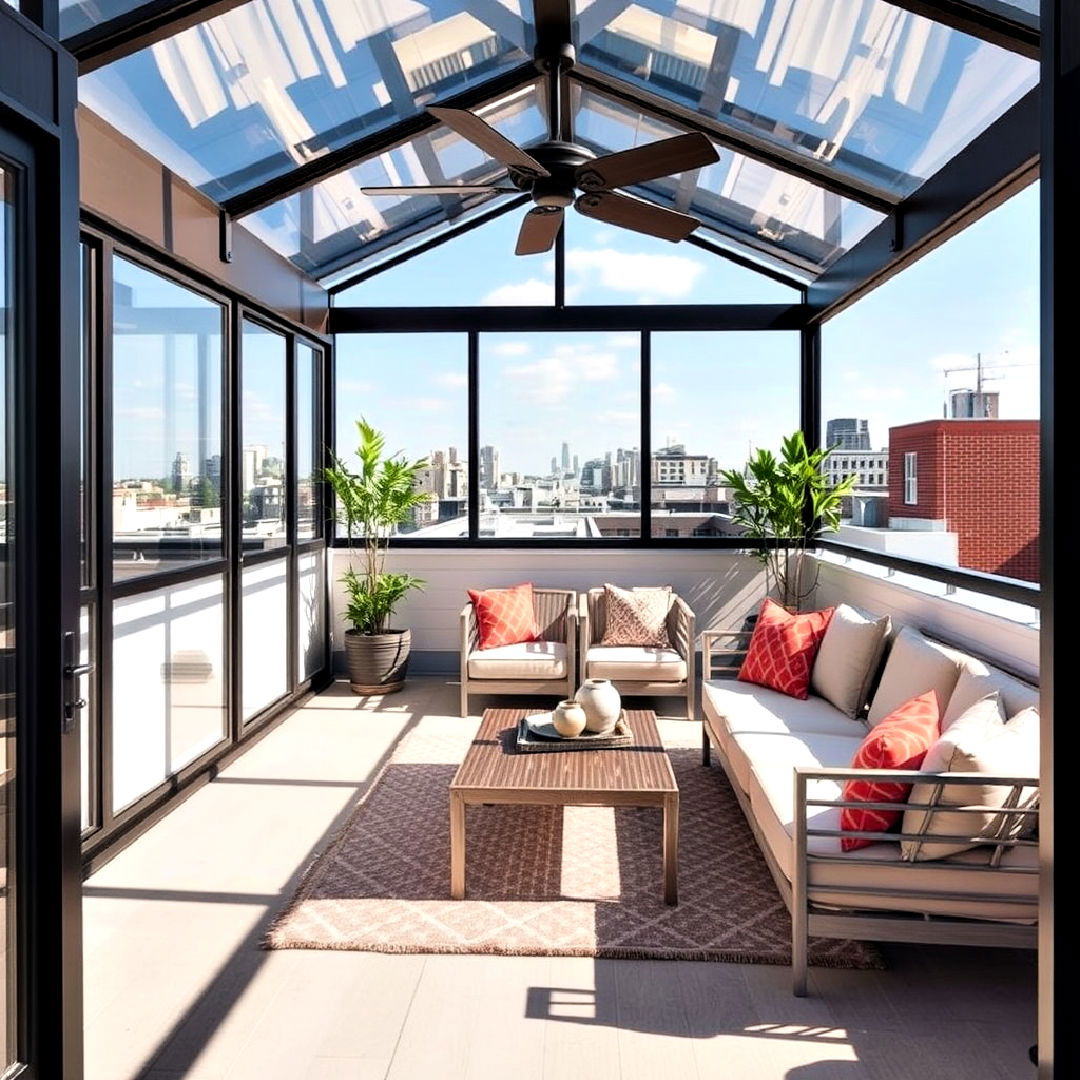 comfortable rooftop sunroom - 40 Rooftop Deck Ideas