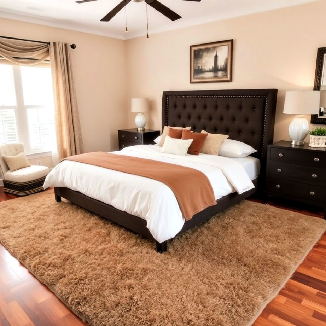 comfortable soft brown rug - 25 Brown Bedroom Ideas