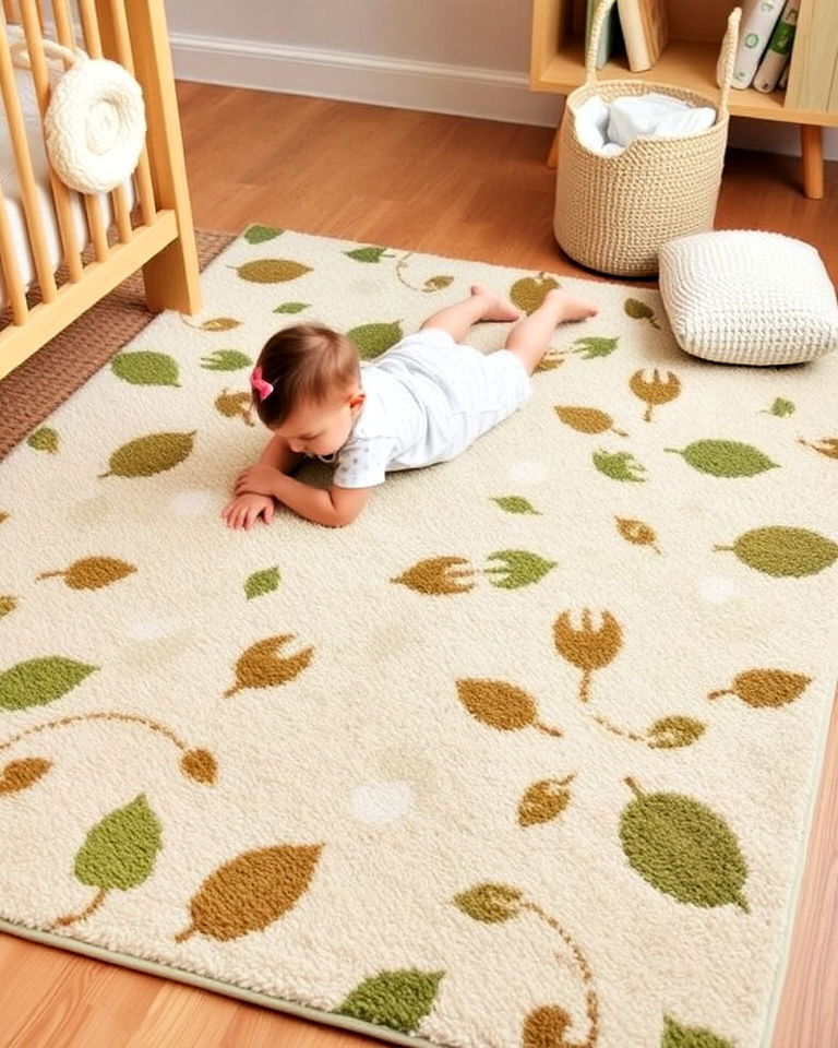 comfortable soft earthy rug - 25 Woodland Nursery Ideas