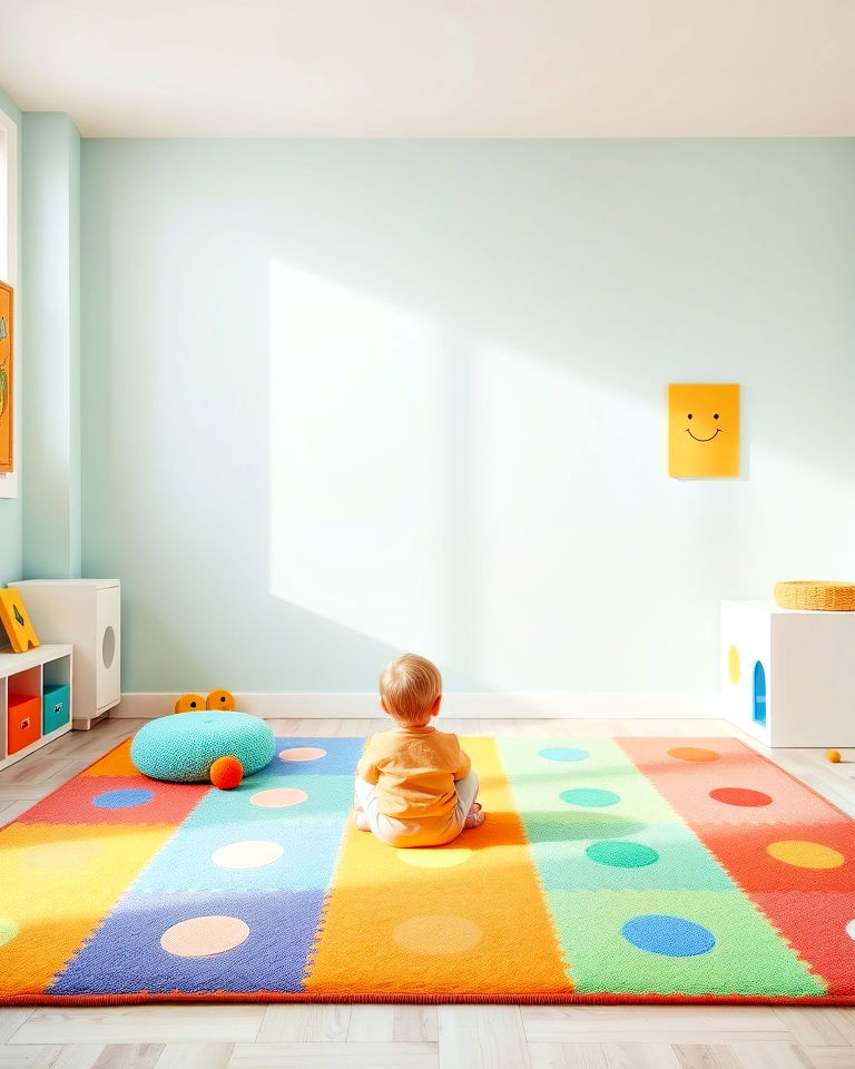 comfortable surface with cushioned floor mat - 40 Playroom Ideas