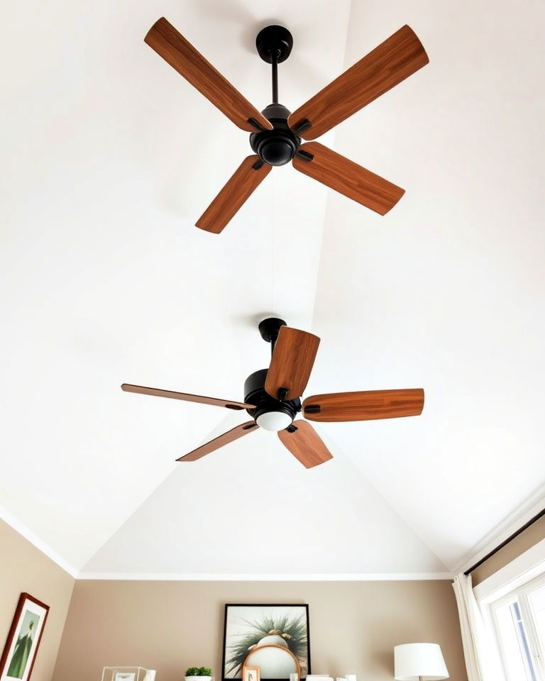 comfortable vaulted ceiling with ceiling fans - 40 Vaulted Ceiling Ideas