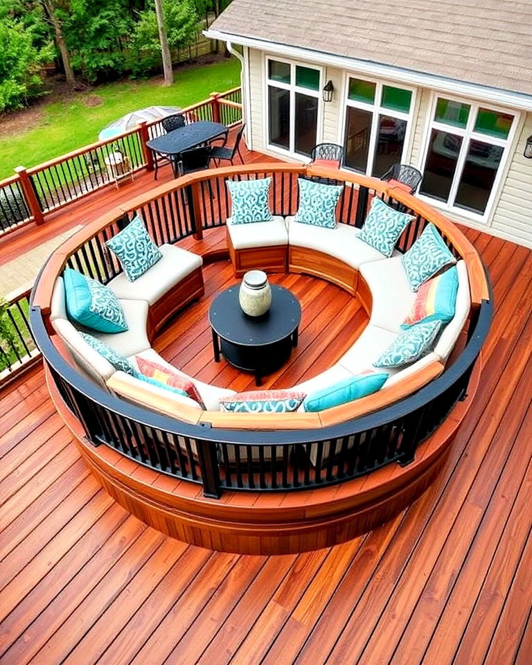 comfortable wraparound bench - 20 Deck Seating Ideas