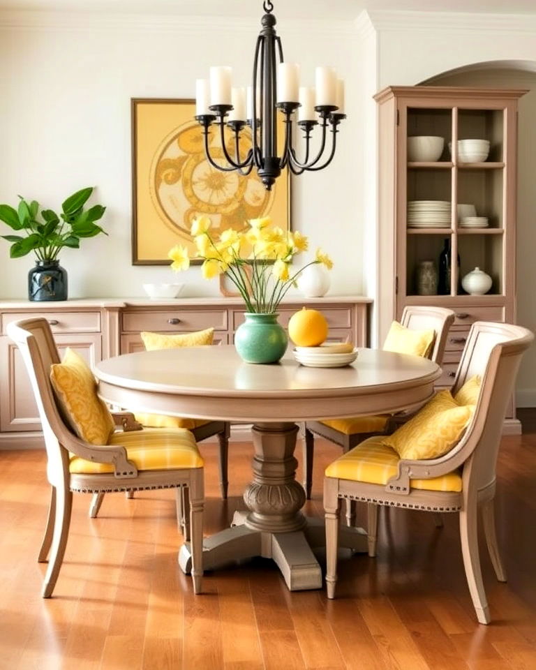comfortable yellow cushions and seat covers - 20 Yellow Dining Room Ideas