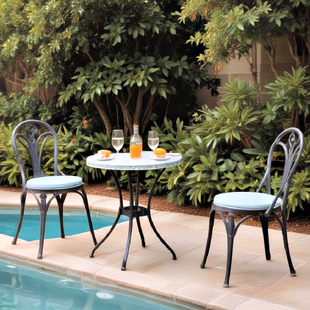 compact bistro set - 20 Pool Furniture Ideas