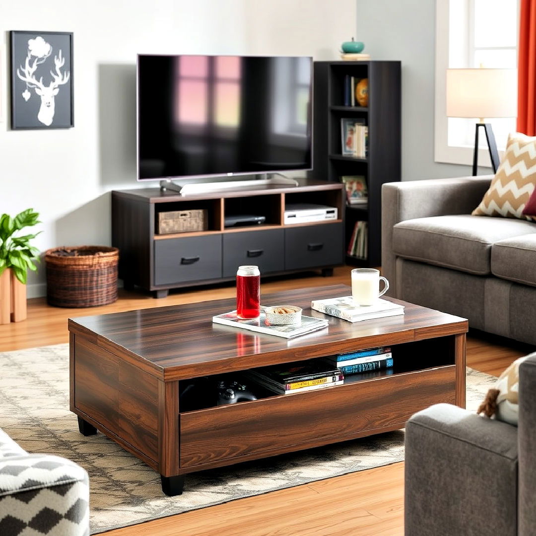 compact coffee table with storage ideas - 40 Teen Hangout Room Ideas