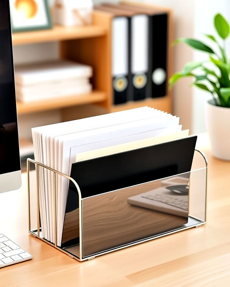compact desktop file holders - 20 Office Storage Ideas