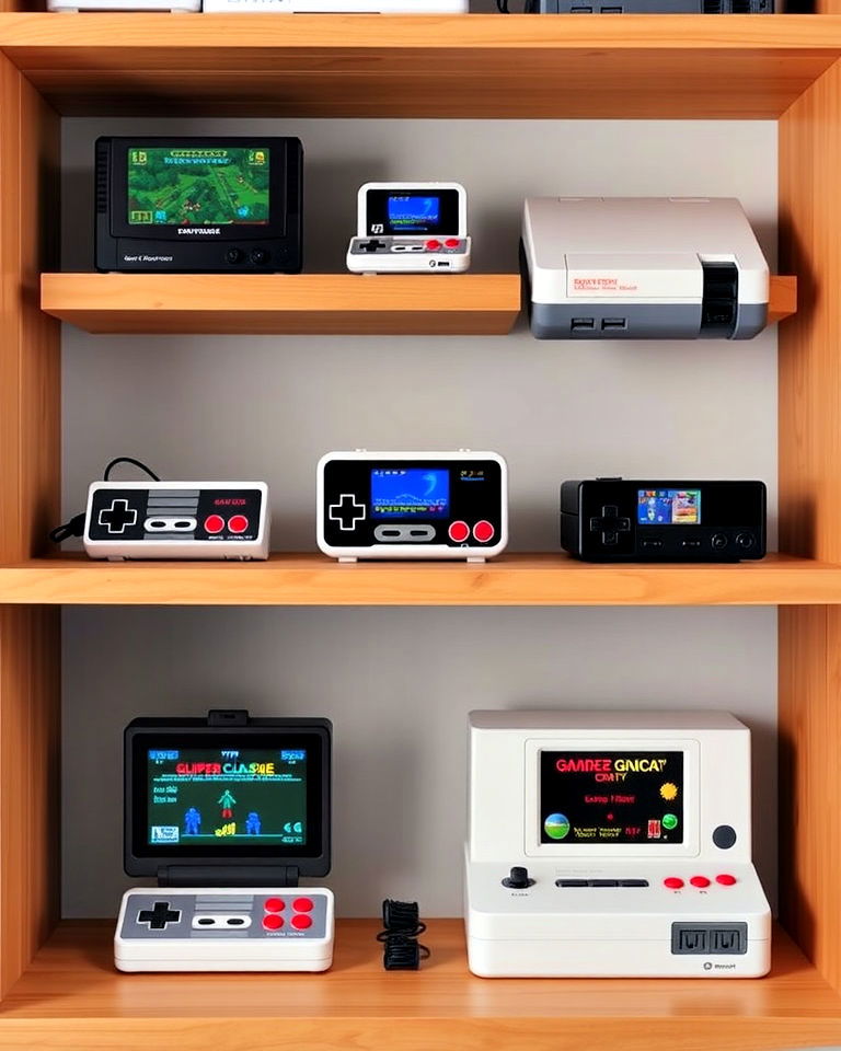 compact gaming setups - 30 Retro Game Room Ideas
