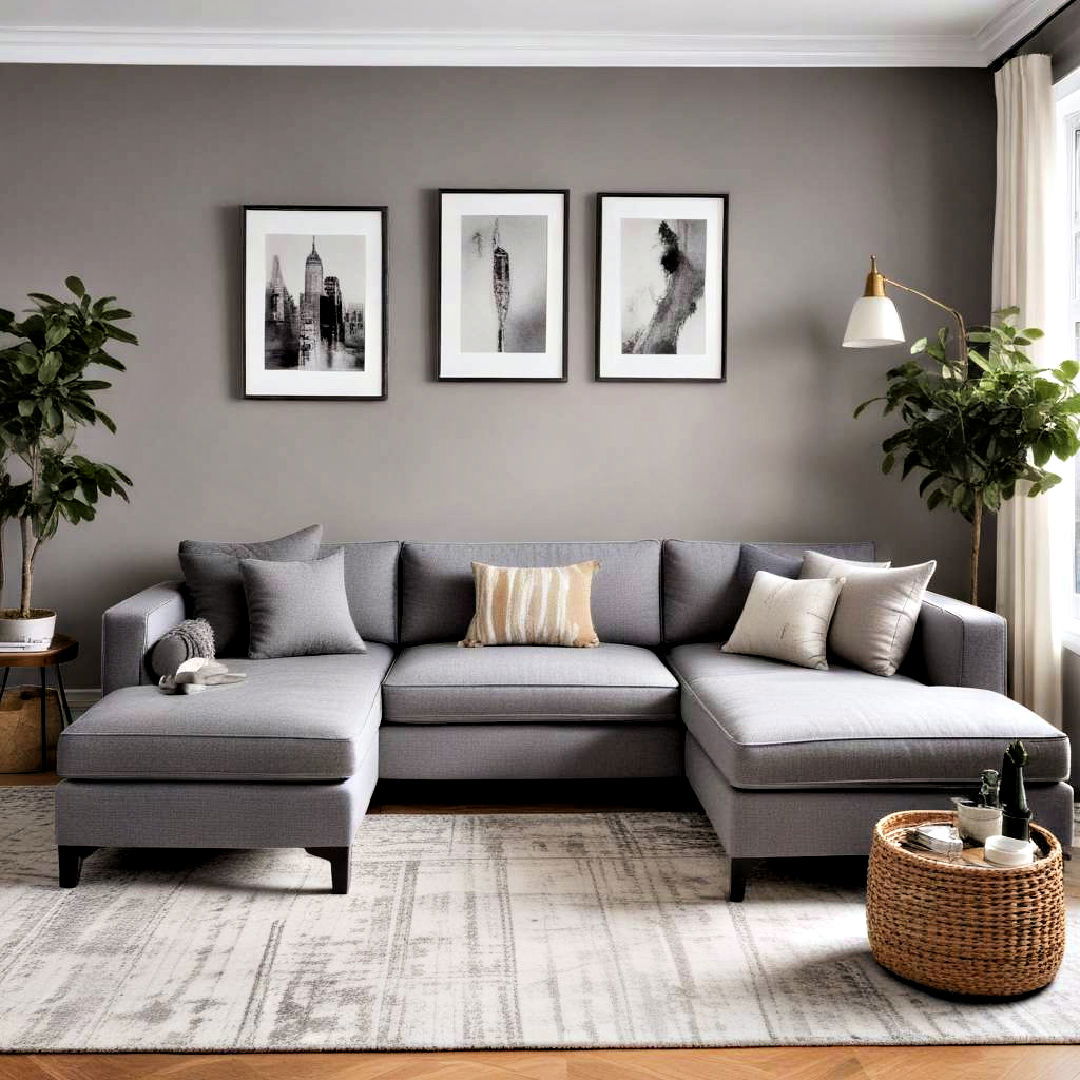 compact grey sectional for urban living - 15 Grey Sectional Living Room Ideas
