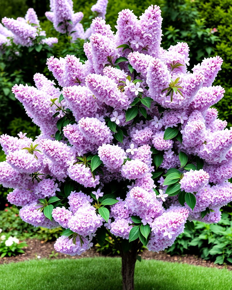 compact landscape with lilac tree - 30 Small Trees for Front Yard