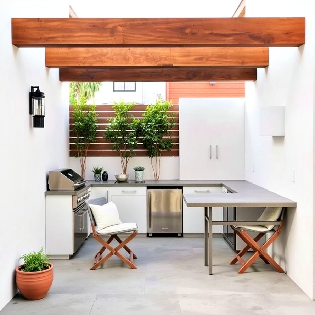 compact outdoor l shaped kitchen - 20 L Shaped Outdoor Kitchen Ideas