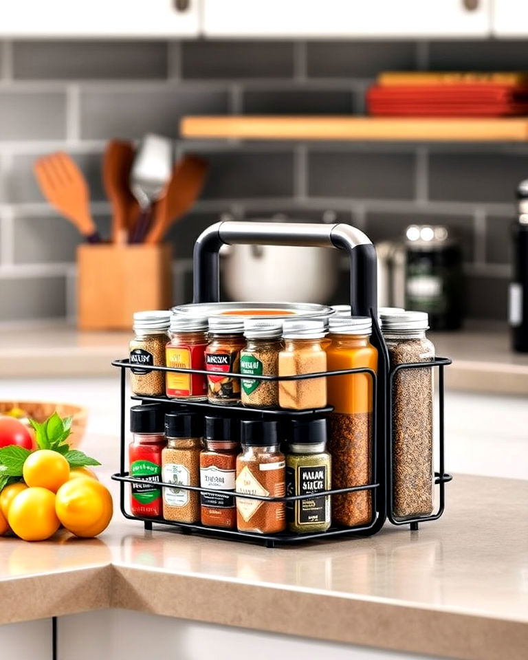 compact portable caddy spice rack - 40 Spice Rack Ideas