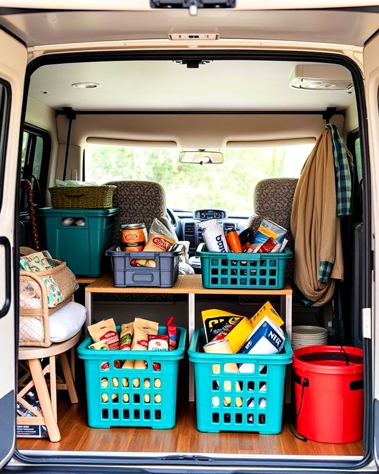 compact storage solution - 30 Rv Campsite Decorating Ideas