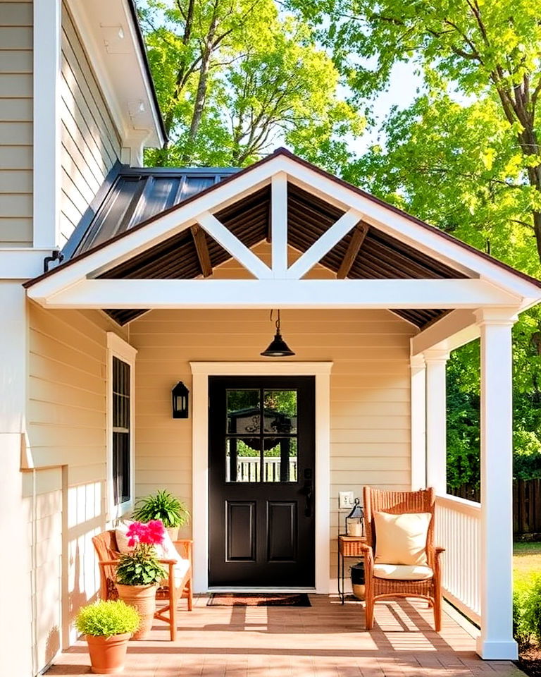 compact style lean to metal roof - 30 Metal Roof Porch Design Ideas