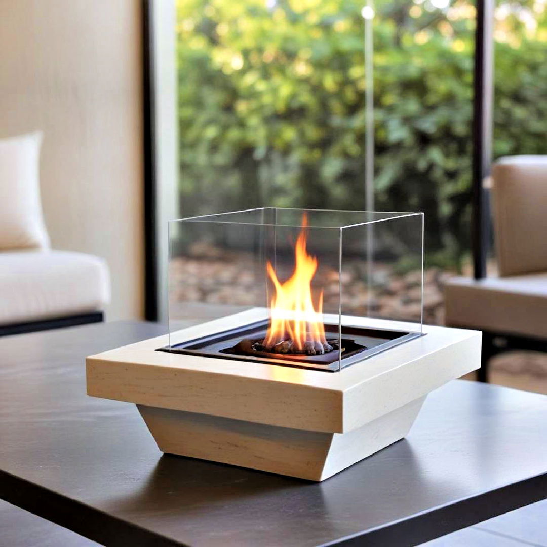 compact tabletop fireplace idea - 40 Modern Fireplace Ideas