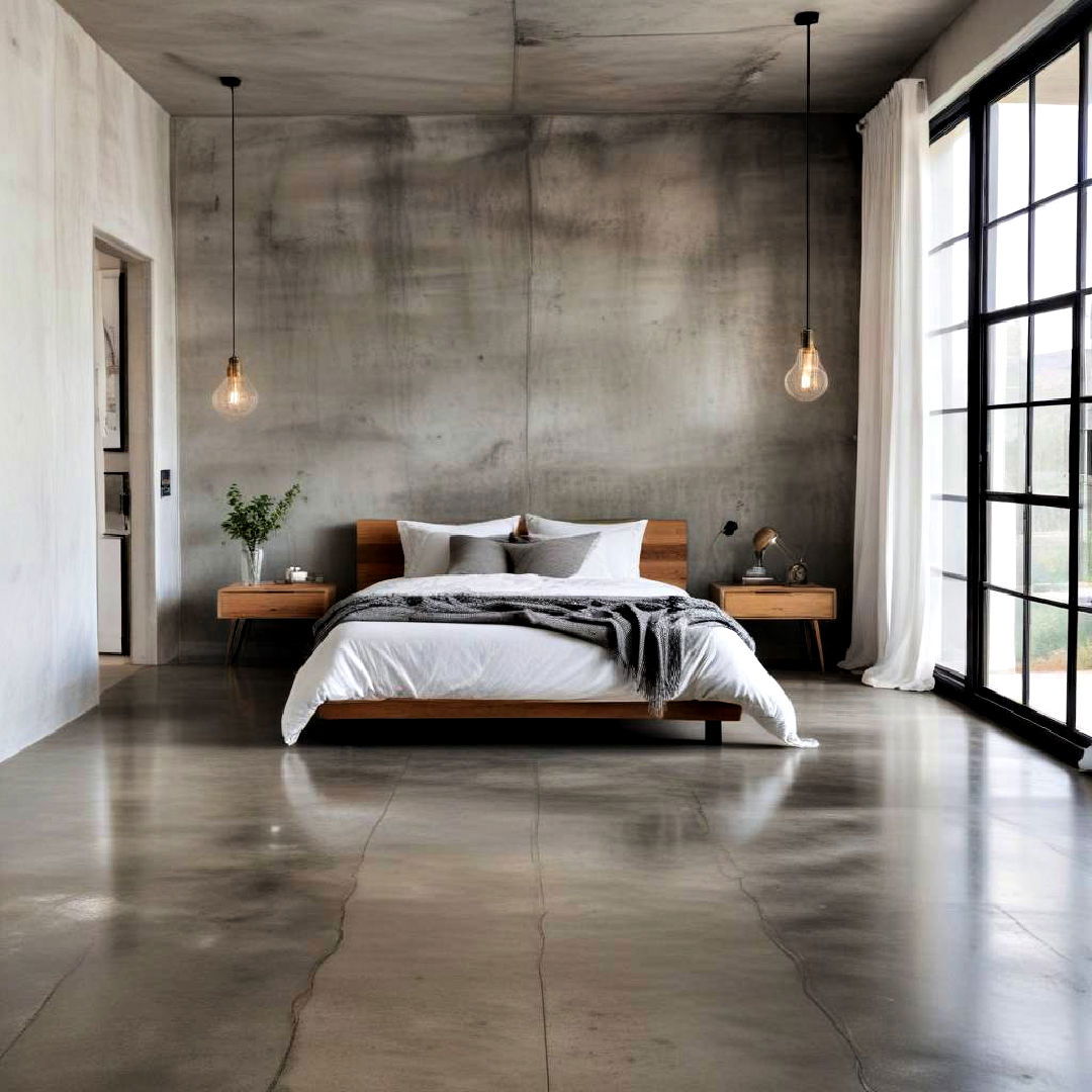 concrete floor for industrial decor - 30 Industrial Decor Ideas
