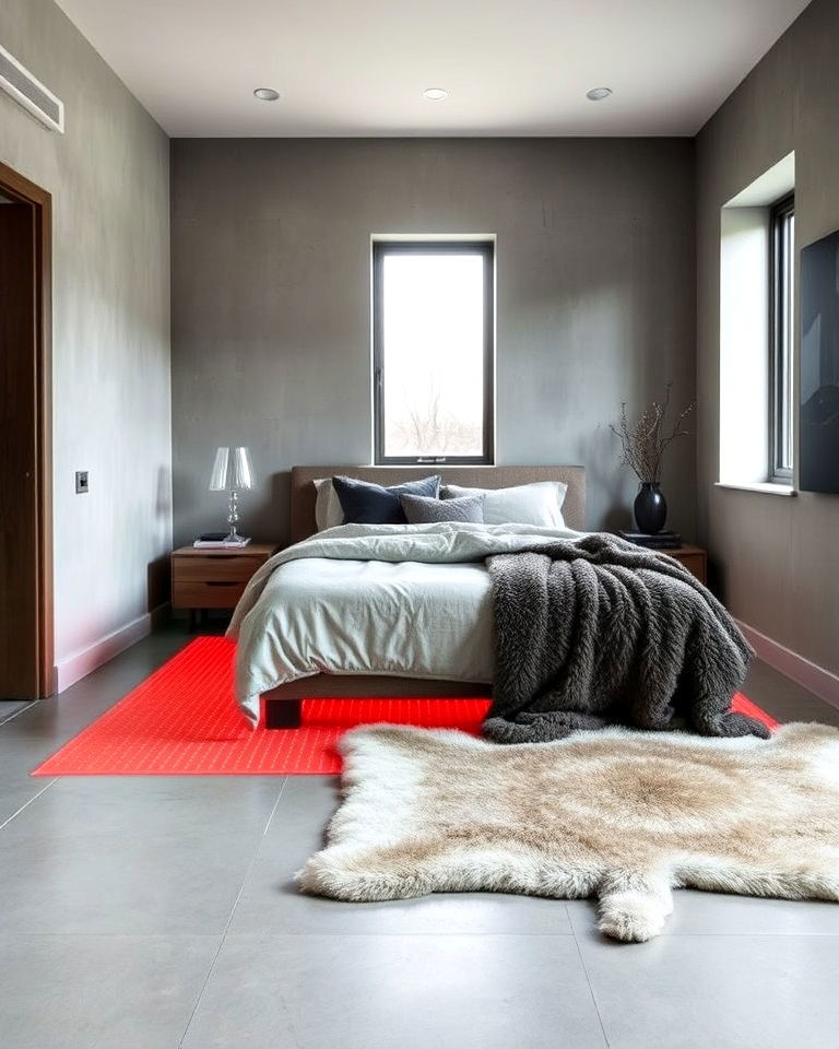 concrete floor with built in radiant heating - 20 Concrete Floor Bedroom Ideas