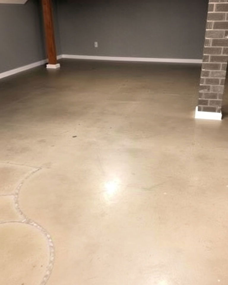 concrete overlay for basement floor - 20 Concrete Basement Floor Ideas