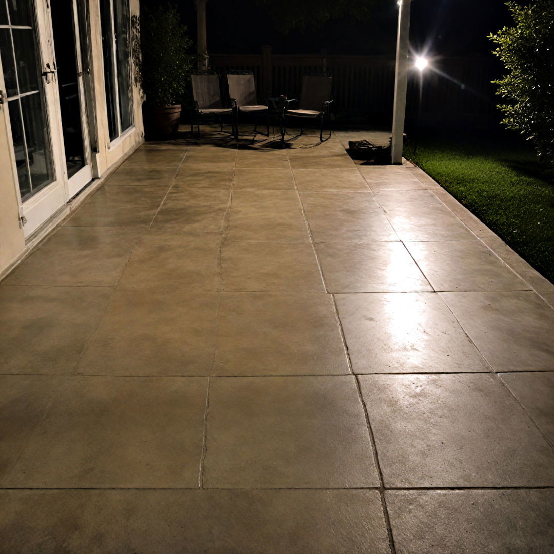 concrete patio with reflective coating idea - 40 Concrete Patio Ideas