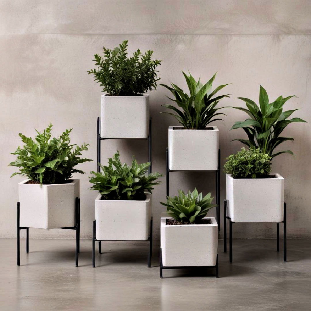concrete planters for industrial decor - 30 Industrial Decor Ideas