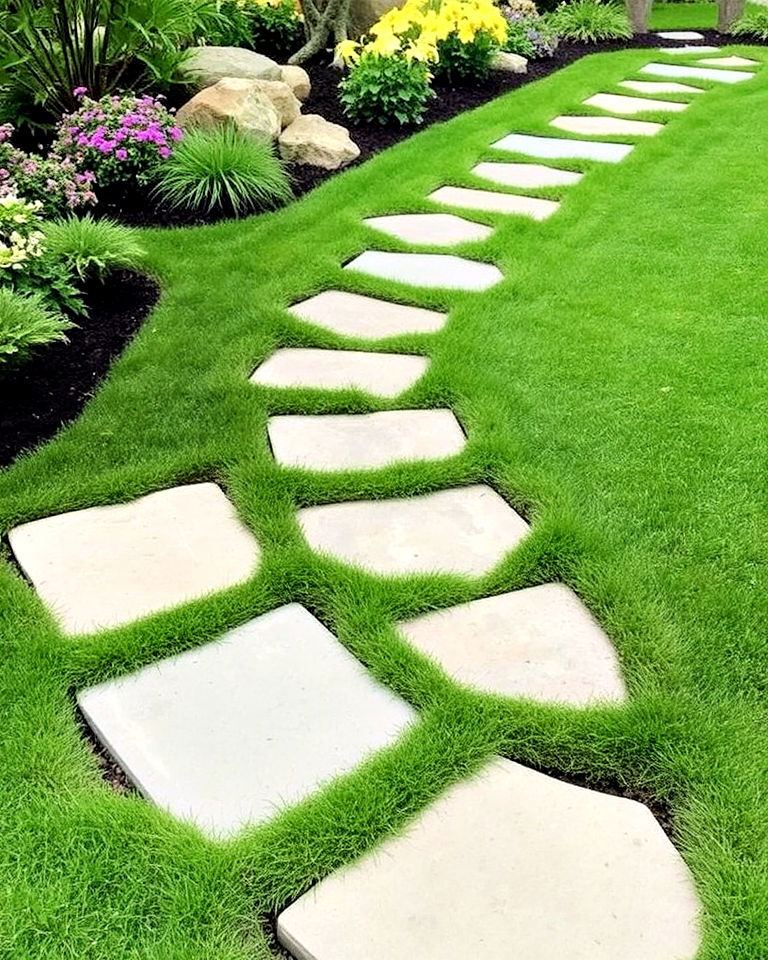concrete stepping stones for landscape - 25 Concrete Landscaping Ideas