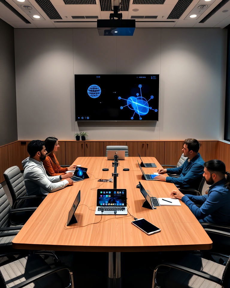 conference room with multi use technology stations - 25 Conference Room Design Ideas and Inspiration