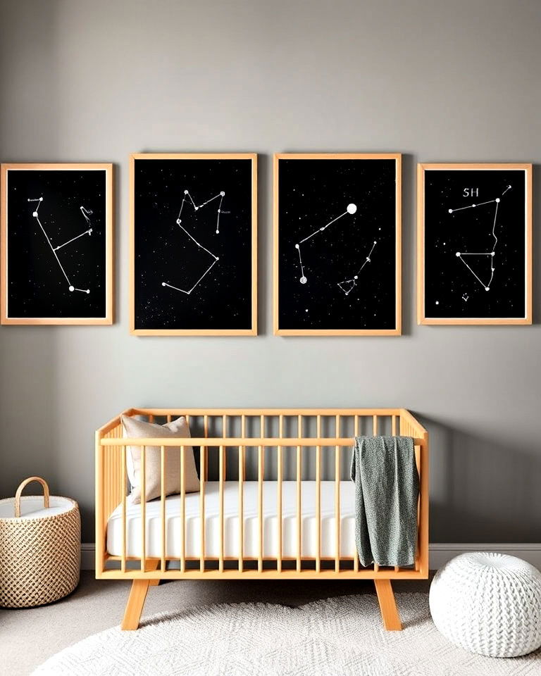 constellation wall art space themed nursery - 20 Space-themed Nursery Ideas