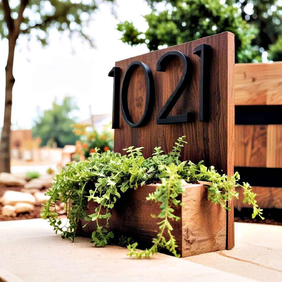 contemporary address Numbers - 40 Front Yard Landscaping Ideas